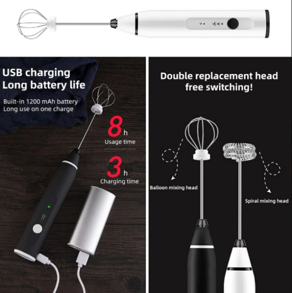 2 In 1 Coffee Egg Beater Rechargeable